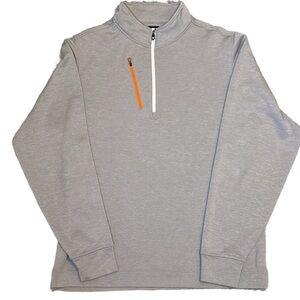 FootJoy Gray Quarter-Zip pullover with Orange Accent